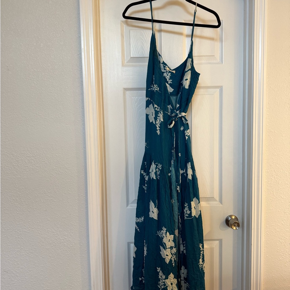 Gillia Teal Floral Maxi Dress